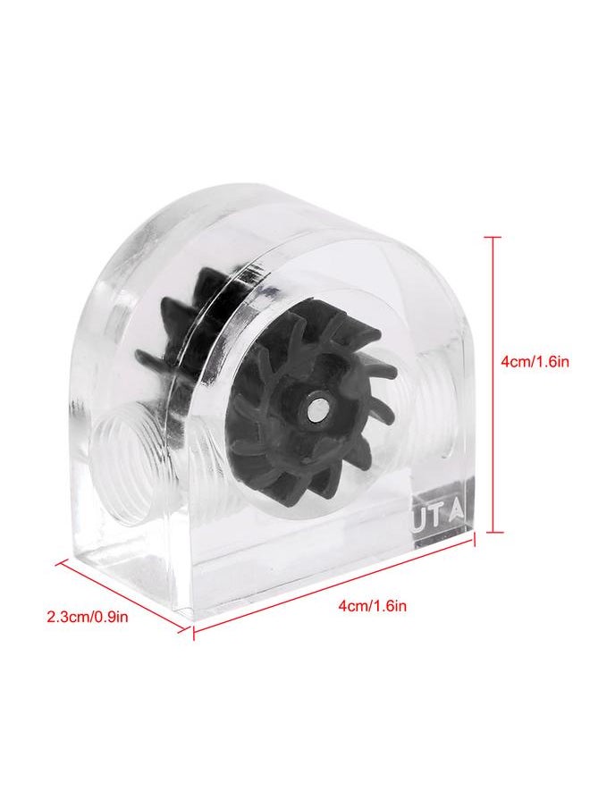 Thoraya 12 Impellers Flow Meter Indicator for PC Water Cooling System G1/4" Thread Semicircle (Black)  - Image 4