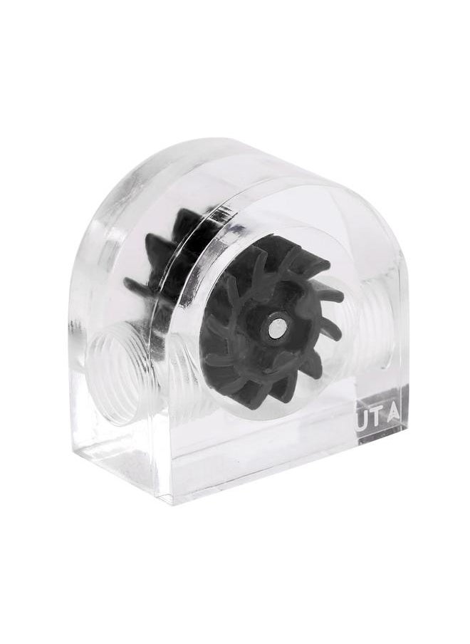 Thoraya 12 Impellers Flow Meter Indicator for PC Water Cooling System G1/4" Thread Semicircle (Black)  - Image 1