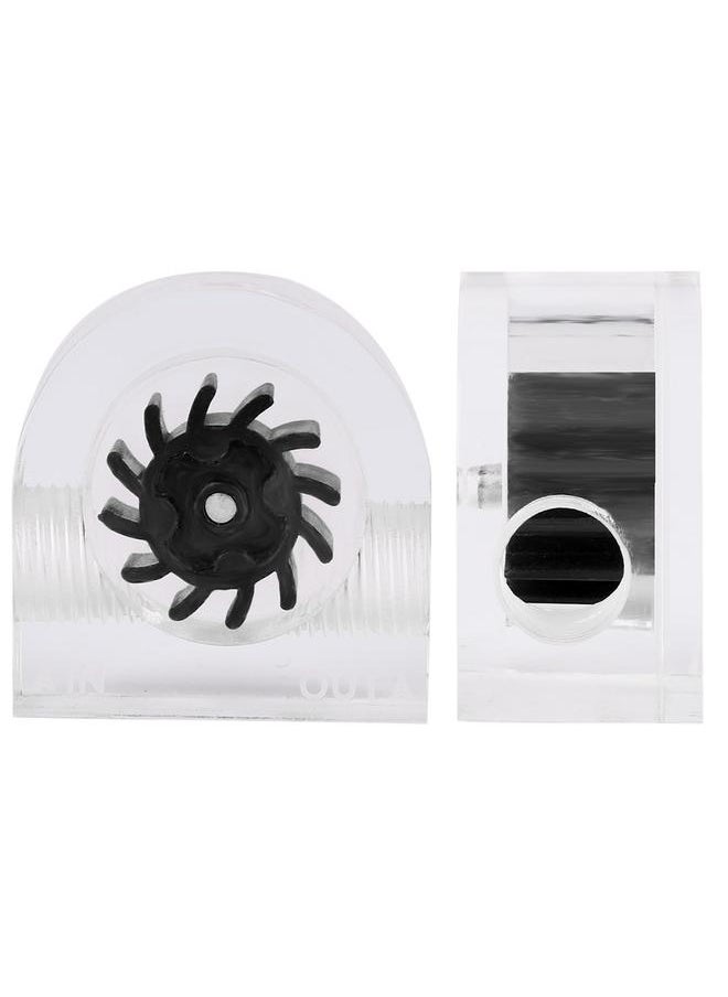 Thoraya 12 Impellers Flow Meter Indicator for PC Water Cooling System G1/4" Thread Semicircle (Black)  - Image 5