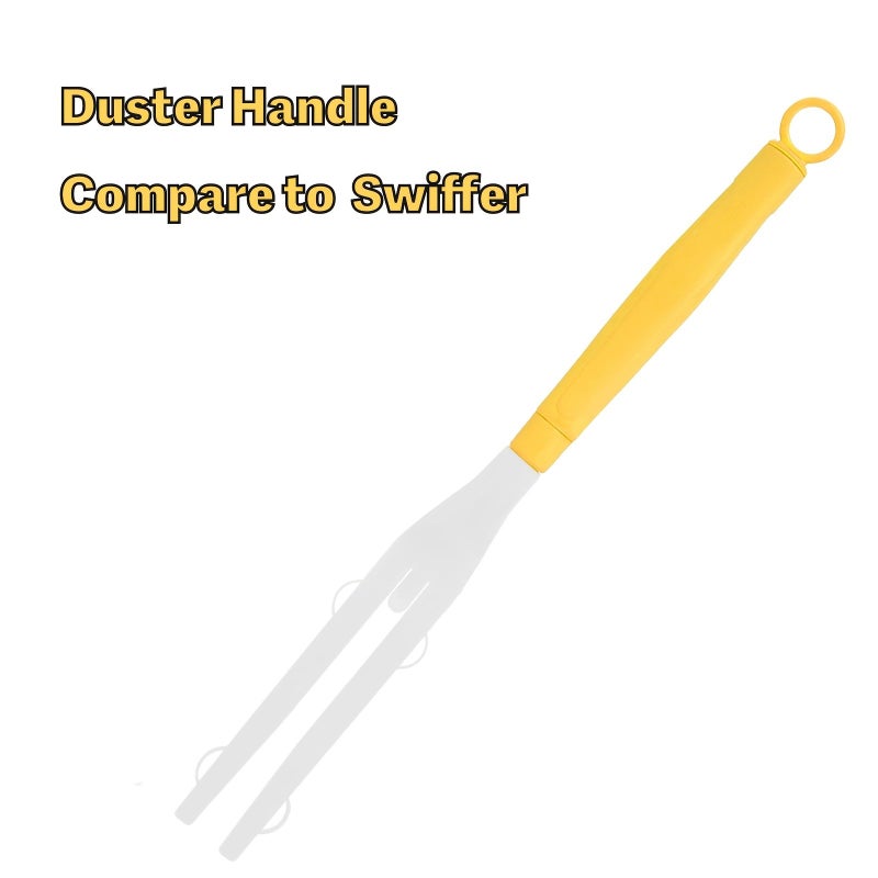 Yellow Detachable Refillable Duster Handle For Living Room Bedroom Outdoor Cleaning - Image 1