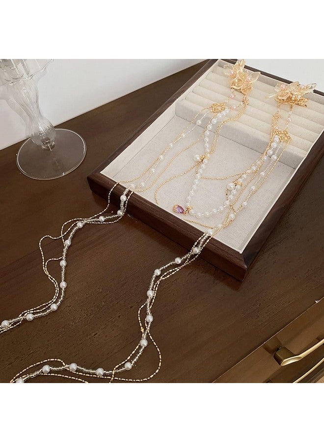 ويوپار مشبك شعر Wiwpar مع مشابك شعر على شكل فراشة وزهرة طويلة مزينة بشراشيب، إكسسوارات تصفيف شعر على شكل فراشة وسلسلة من اللؤلؤ للنساء والفتيات، 20.4 × 7.8 بوصة (52 × 20 سم)، ذهبي - Image 5