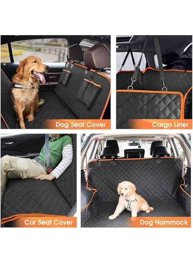 Dog Car Seat Cover - Waterproof Pet Hammock with 4 Bags Side Flap, Scratchproof and Nonslip Backseat Protection for Car, Truck and SUV - Image 2