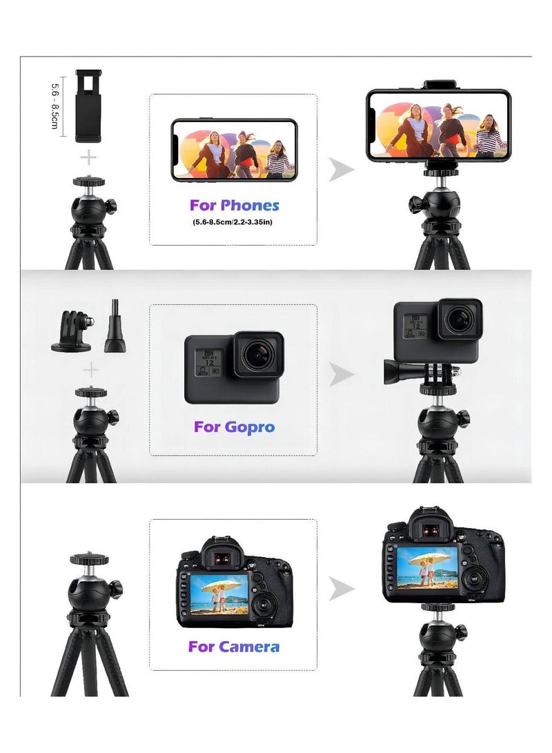 Tripod Mobile Phone Holder Smartphone Tripod Flexible 360° Adjustable Bluetooth Remote Control Tripod iPhone for Table and Travel - Image 2