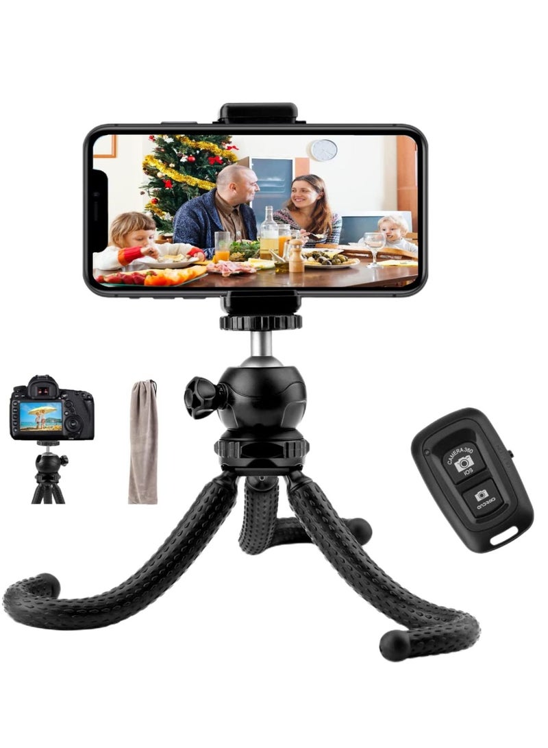 Tripod Mobile Phone Holder Smartphone Tripod Flexible 360° Adjustable Bluetooth Remote Control Tripod iPhone for Table and Travel - Image 1