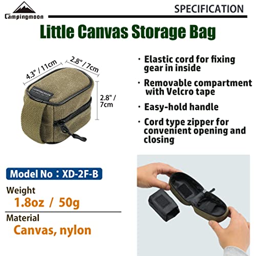 camping moon Pocket Stove Bag Storage Case for Micro Regulator Stove Sturdy Canvas XD-2F-B - Image 2