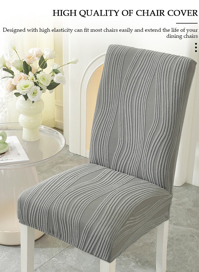 DUNISO 4 Pack Dining Chair Covers, Jacquard Stretchable Slipcovers, Removable Washable Chair Protectors for Kitchen & Hotel - Image 5