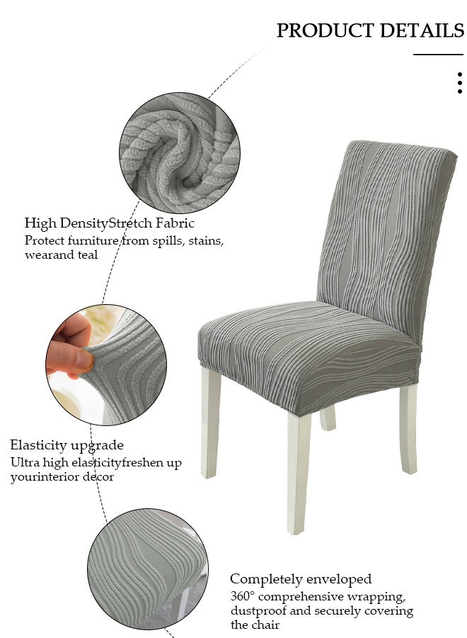 DUNISO 4 Pack Dining Chair Covers, Jacquard Stretchable Slipcovers, Removable Washable Chair Protectors for Kitchen & Hotel - Image 4