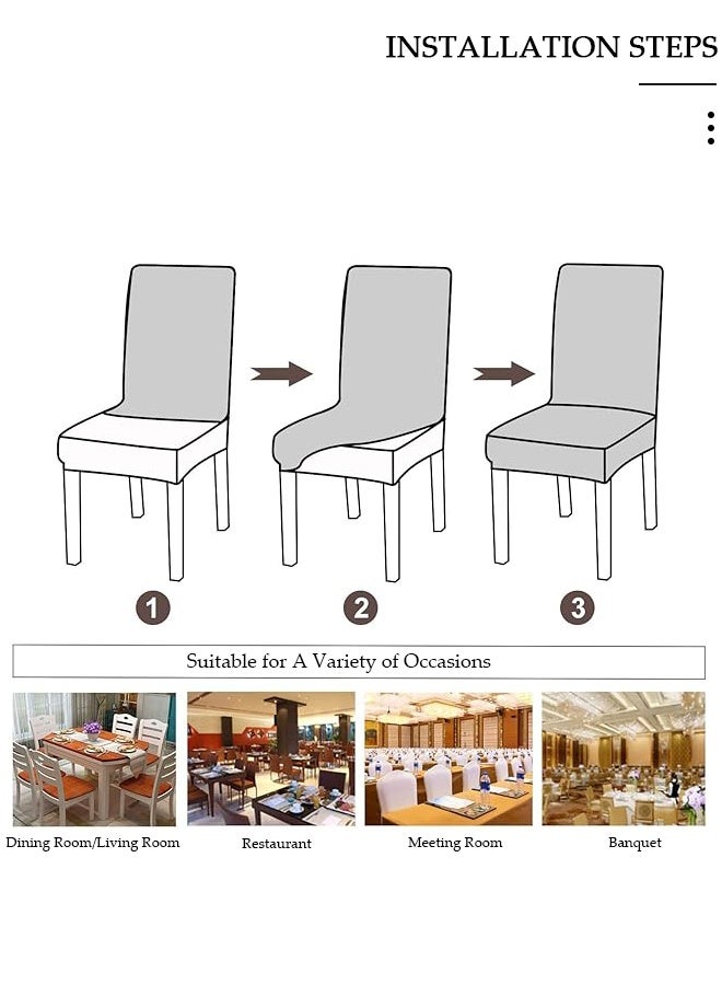DUNISO 4 Pack Dining Chair Covers, Jacquard Stretchable Slipcovers, Removable Washable Chair Protectors for Kitchen & Hotel - Image 3