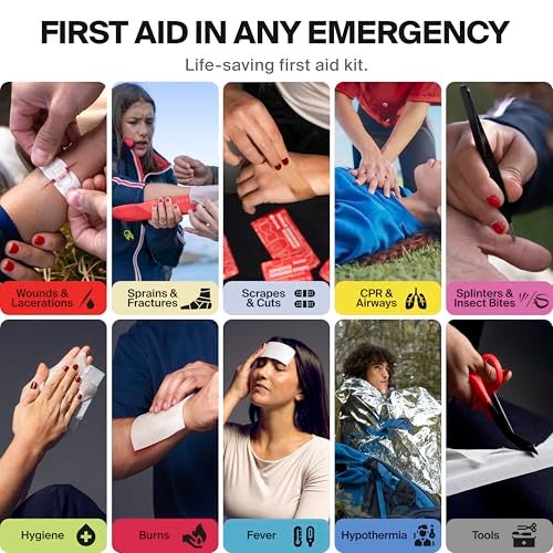 SurviveX Large Pro First Aid Kit for Car, Travel & Home - Emergency Kit for Hiking, Camping, Backpacking and Outdoors - Includes Zip Stitch Wound Closure Strips - Image 5