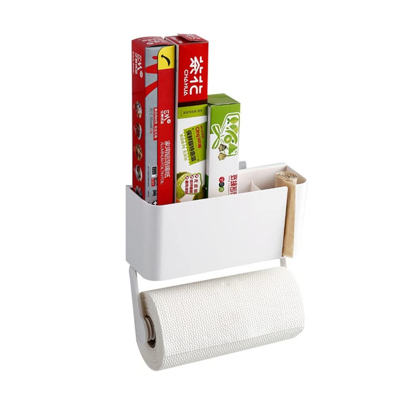 Nyarra Self Adhesive Magic Sticker Kitchen Paper Towel Holder, Kitchen Tissue Roll Holder, Kitchen Tissue Paper Dispenser with Storage Shelf for Wall Mounting in Kitchen [Model - 1329B] - Image 1