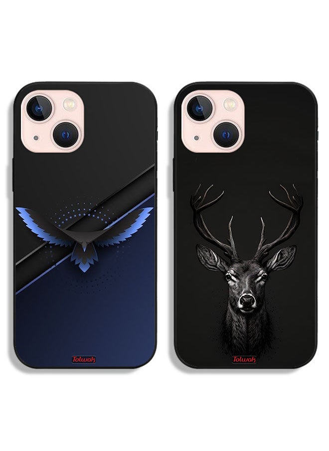Tolwak - Two Cases For Apple iPhone 13 Protective Covers Eagle Deer Digital Art - Image 1