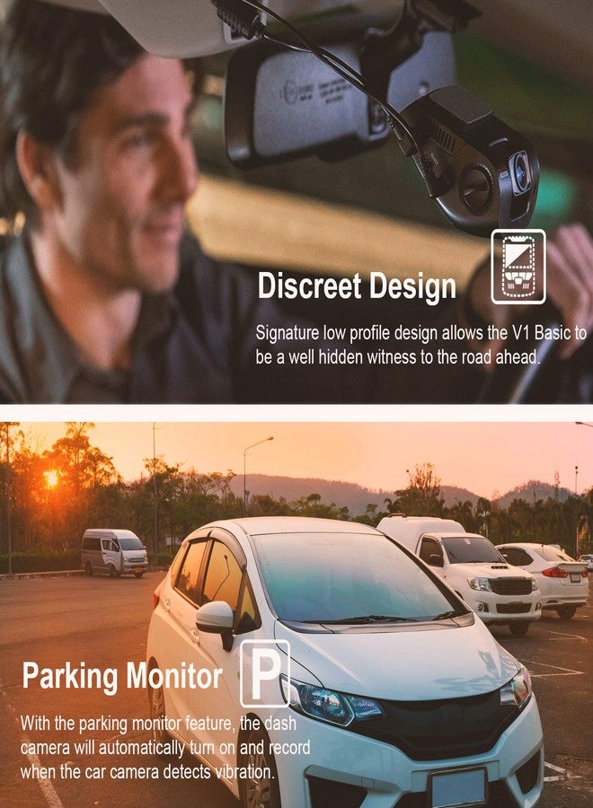 Rexing Dash Cam V1 Basic 1080P FHD DVR Car Driving Recorder with Sony Exmor Video Sensor, 2.4" LCD Screen 170°Wide Angle, G-Sensor, WDR, Parking Monitor, Loop Recording - Image 4