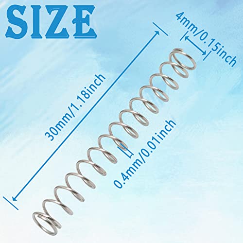 ERDANER Ballpoint Pen Compression Springs,Gel Pen Press Spring,Wire Diameter 0.4mm, Outer Diameter 4mm, Total Length 30mm(100pcs) - Image 2