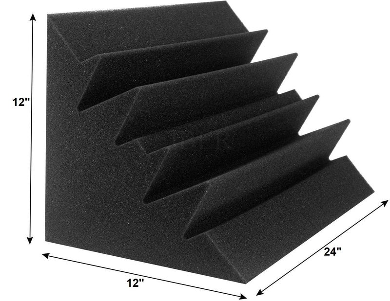 ATOOTFUSION Acoustic Foam Bass Trap Studio Foam 24" X 12" X 12" Soundproof Padding Wall Panels Corner Block Finish for Studios Home and Theater Density 32 (Count 02) - Image 3