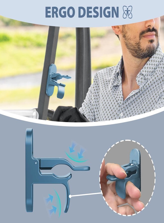 DoohowCase Magnetic Holder One-Handed for Golf Cart, Universal Clip Mount with Stick-On Metal Pads Fit 70 Rings, Glossy Zinc Alloy Accessory or Golf Carts, Boat & Golf Clubs, Father's Day Gift, Blue - Image 5
