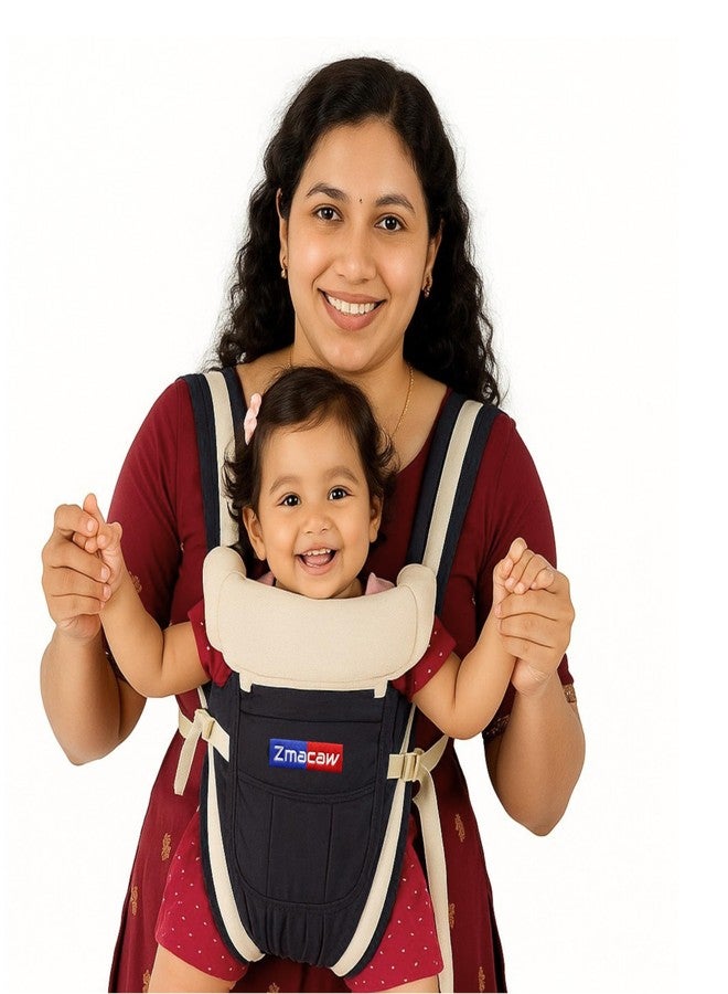 Zmacaw 4-in-1 Baby Carrier Cum Kangaroo Bag | Travel Friendly Baby Holder for Front, Back | Adjustable, Comfy & Safe with Buckle Straps, 6 to 18 Months Baby,Max Weight Up to 11Kgs (Black) - Image 1