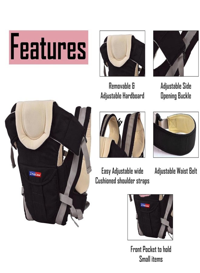 Zmacaw 4-in-1 Baby Carrier Cum Kangaroo Bag | Travel Friendly Baby Holder for Front, Back | Adjustable, Comfy & Safe with Buckle Straps, 6 to 18 Months Baby,Max Weight Up to 11Kgs (Black) - Image 5