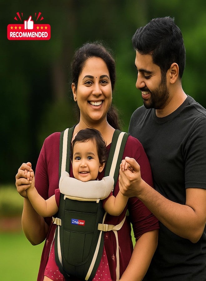 Zmacaw 4-in-1 Baby Carrier Cum Kangaroo Bag | Travel Friendly Baby Holder for Front, Back | Adjustable, Comfy & Safe with Buckle Straps, 6 to 18 Months Baby,Max Weight Up to 11Kgs (Black) - Image 3
