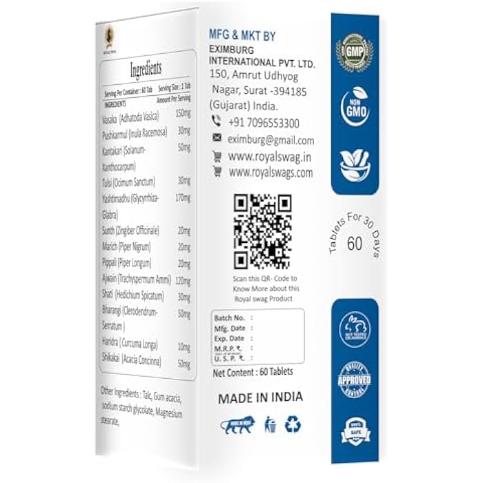 Royal Swag Tar Out Lung Cleanse and Detox Tablet (60 Pcs) Pack Natural Respiratory Support Supplement for Smokers and Non-Smokers Support Lung Health and Detoxification - Image 3