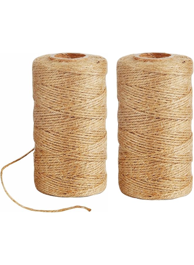 The Bros Natural Jute Twine 200M, 3 Ply Garden String Brown Twine 2mm Thickness, Garden Twine for Decoration Garden Floristry DIY Arts Bundling Crafts & Wrapping, 2roll  - Image 1