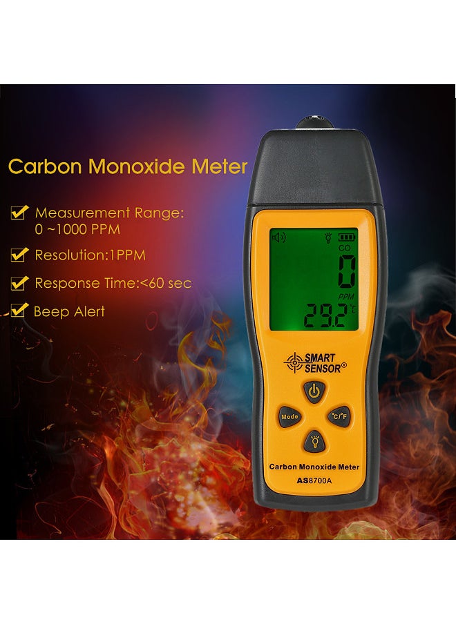 SMART SENSOR Handheld Carbon Monoxide Meter with High Precision CO Gas Tester Monitor Detector Gauge LCD Display Sound and Light Alarm 0-1000ppm  - Image 5