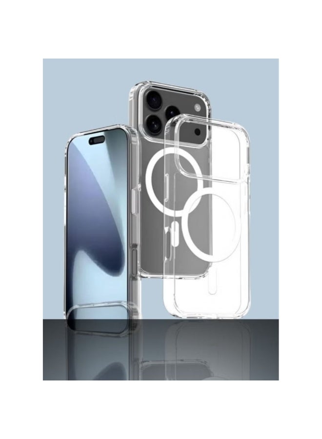 Apple iPhone 17 Pro Max 5G 2025 Magnetic Case, Slim Transparent Flexible TPU Shockproof Magsafe Back Phone Case (MCTPTN) - Clear - Image 5