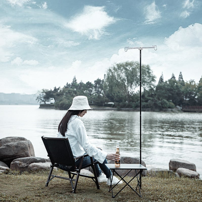 Adjustable Lamp Stand: 166 Cm Collapsible Design Stainless Steel Dual Hanger - Corrosion Resistant Aluminium Alloy Construction Portable Lantern Holder for Outdoor Camping, Hiking, Picnic Use - Image 5
