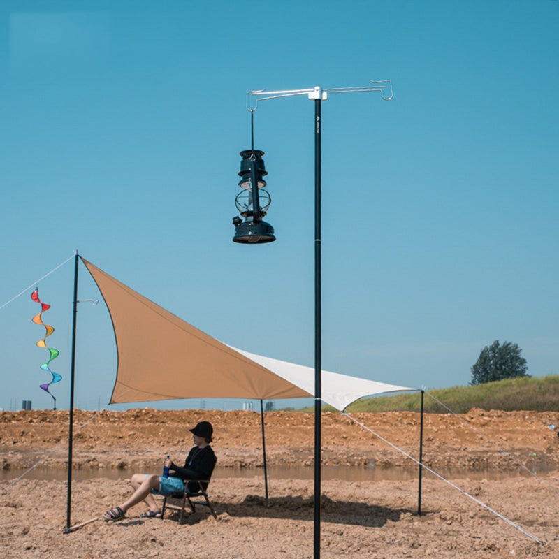 Adjustable Lamp Stand: 166 Cm Collapsible Design Stainless Steel Dual Hanger - Corrosion Resistant Aluminium Alloy Construction Portable Lantern Holder for Outdoor Camping, Hiking, Picnic Use - Image 4
