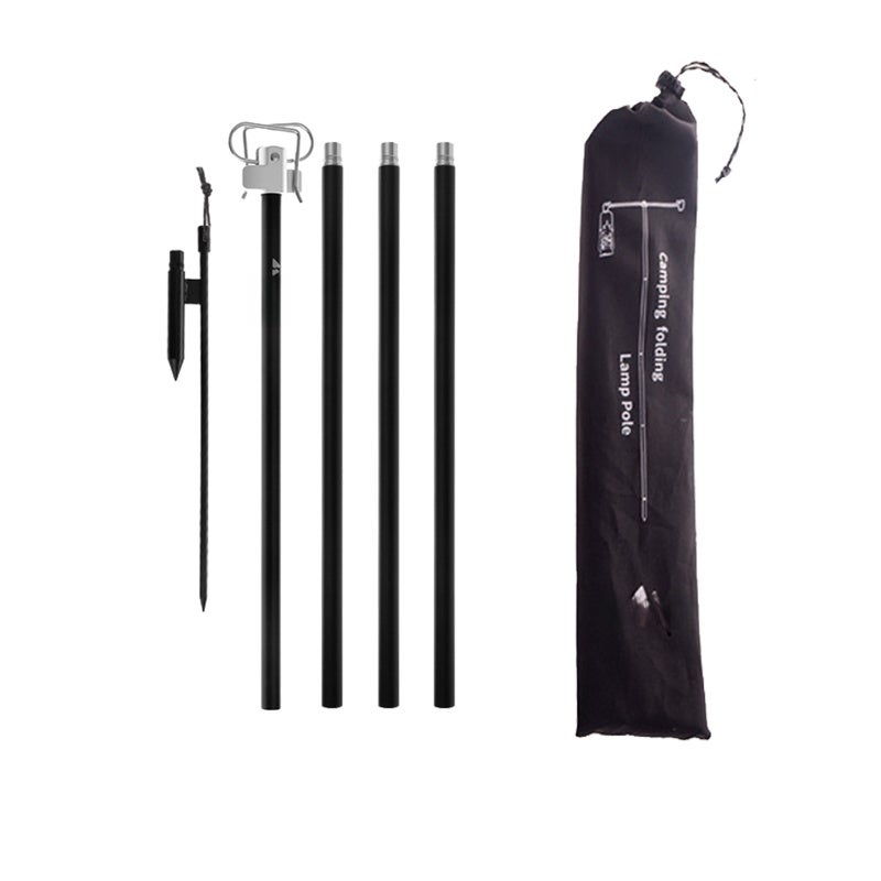 Adjustable Lamp Stand: 166 Cm Collapsible Design Stainless Steel Dual Hanger - Corrosion Resistant Aluminium Alloy Construction Portable Lantern Holder for Outdoor Camping, Hiking, Picnic Use - Image 1