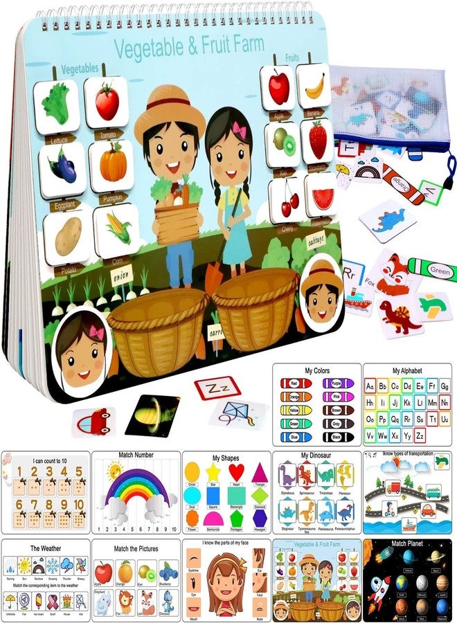 CRIYALE Busy Binder Book for Toddlers 2 3 4 5 6 Years Old, Kids Sensory Montessori Educational Toys, Preschool Learning Activity and Early Quite Velcro Book for Boys & Girls Develops Fine Motor Skills - Image 1