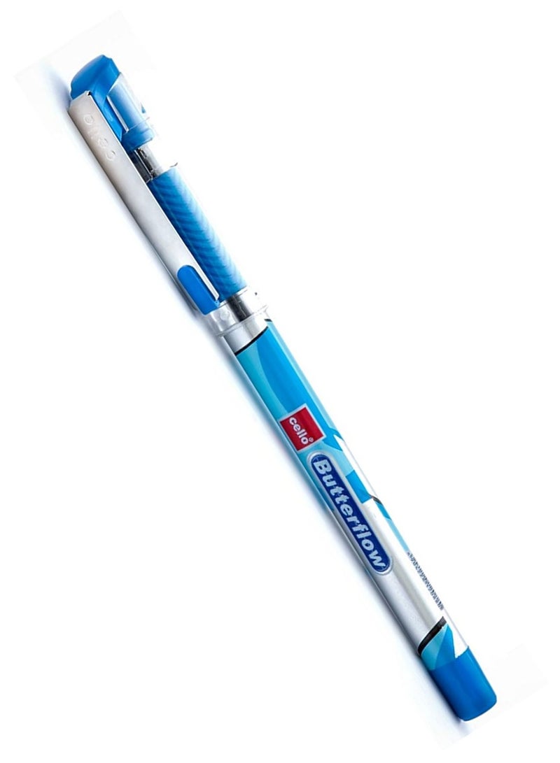 Cello 12-Piece Butterflow Ballpoint Pen 0.7mm Tip Blue Ink - Image 3
