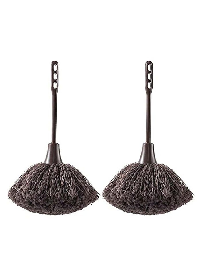 erorex Feather Duster, 2pcs Keyboard Brush Long Handle Fluffy Duster Car Duster Interior/Exterior Cleaner, Duster for Blinds Kitchen Keyboard Office, Smart and Soft and Fluffy Duster - Image 1