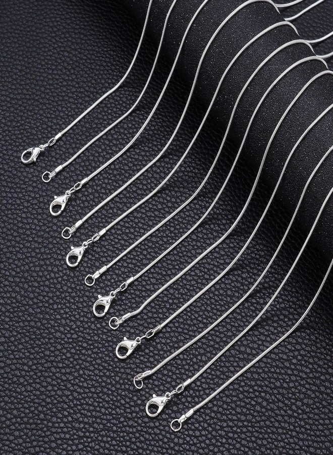 Topacket 24 Pack Necklace Chains Bulk,Silver Plated Snake Necklace Chains for Jewelry Making 18 Inches - Image 5