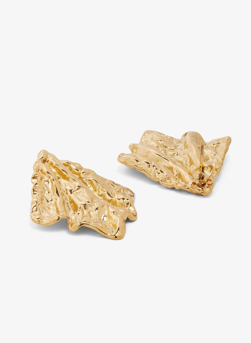 Ginger Chunky Gold Statement Earrings - Image 2