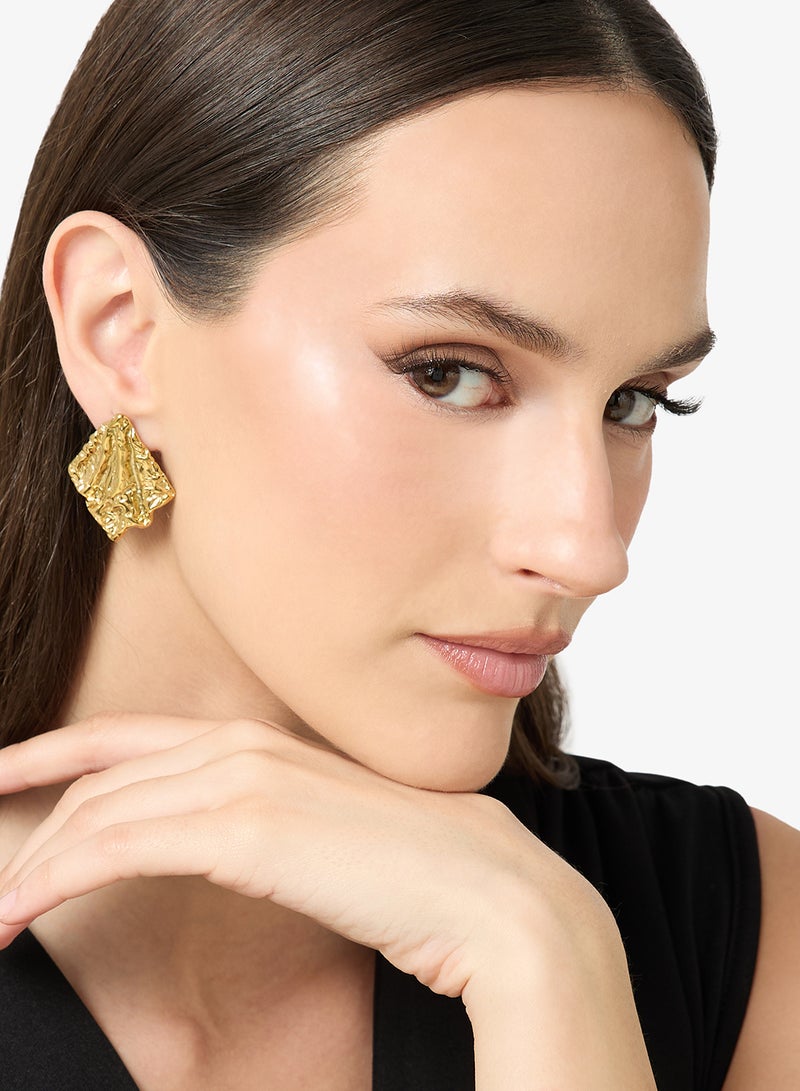 Ginger Chunky Gold Statement Earrings - Image 3