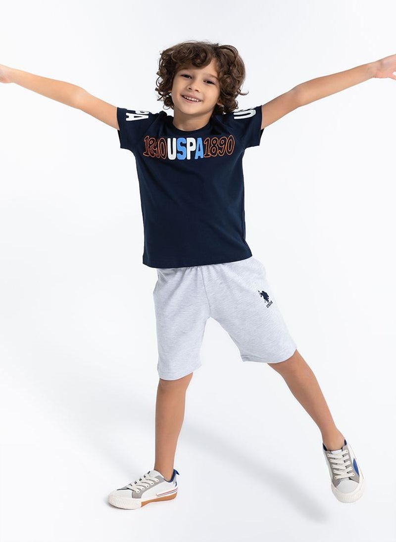 U.S. Polo Assn. U.S. Polo Assn. Boys Navy Bermuda Set - Image 1
