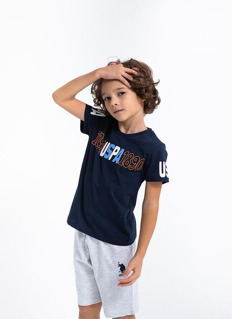 U.S. Polo Assn. U.S. Polo Assn. Boys Navy Bermuda Set - Image 3