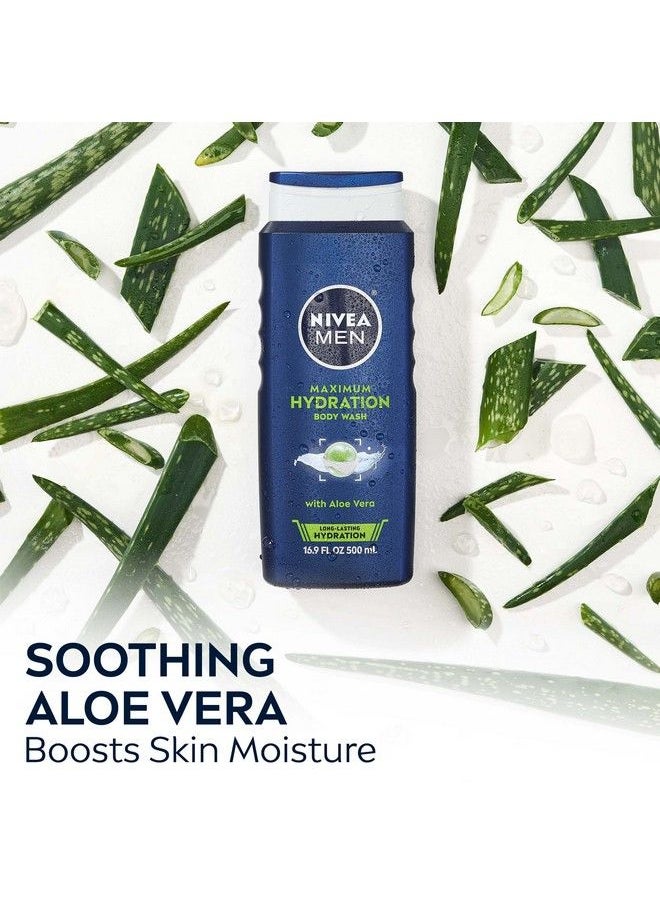 NIVEA MEN - Maximum Hydration Body Wash Aloe Vera Body Wash For Dry Skin 16.9 Fl Oz (Pack Of 3) - Image 1