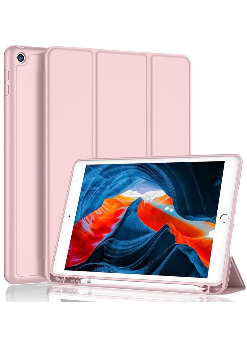 iPad 9th/8th/7th Generation case (2021/2020/2019) iPad 10.2-Inch Case with Pencil Holder [Sleep/Wake] Slim Soft TPU Back Smart Magnetic Stand Protective Cover Cases (Dark Pink) - Image 1