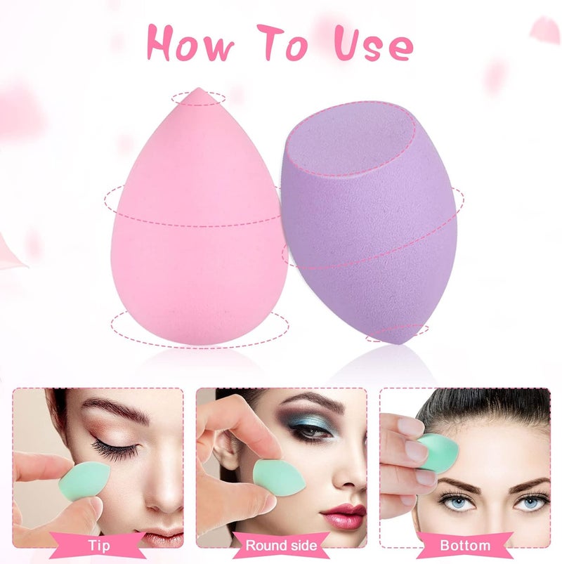 WSICSE 40pcs Mini Makeup Sponge Set Multi Colored Mini Beauty Blender Professional Beauty Blender Sponge Super Soft Concealer Sponge Facial Makeup Tools for Foundation, Powder, Liquid - Image 3