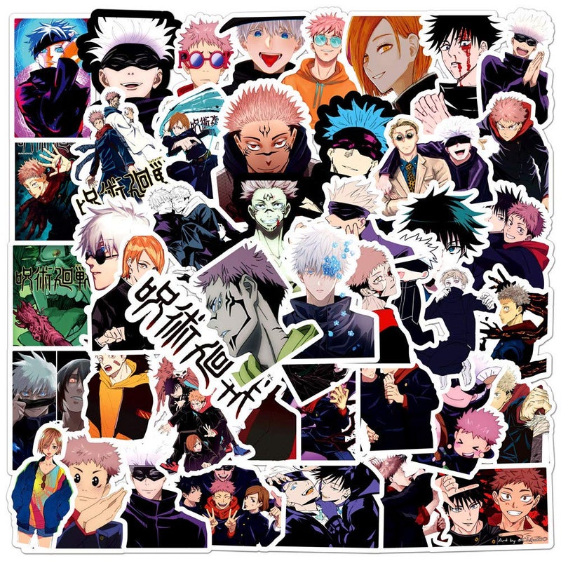 Sanmatic Jujutsu Kaisen Anime Stickers for Laptop, Bumper, Skateboard, Water Bottles, Computer, Phone, Anime Sticker Pack for Kids/Teenagers, Pack of 50 - Image 2