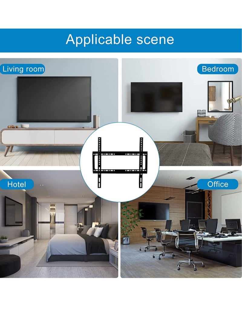 TV Wall Mount 26 63 Inches Ultra Strong Slim Fixed TV Bracket Heavy Duty Ultra Super Strong 50KG TV Wall Mount with Wall Fixing Kit for Flat Curved Screen TV LED LCD OLED and Plasma 50Kg