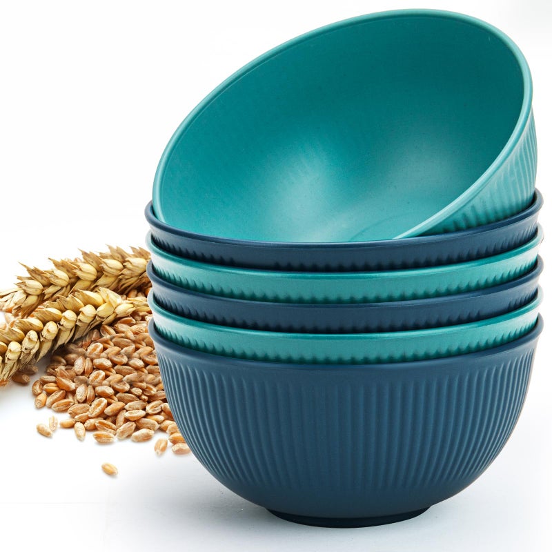 LIANGKEN Unbreakable Cereal Bowls 24 oz, Plastic Bowls Reusable Light Weight Bowl, Set of 6, Large Lightweight Bowls Made of Wheat Straw Fiber Ideal for Salad, Soup, Ramen, Noodles, Oatmeal - Image 1