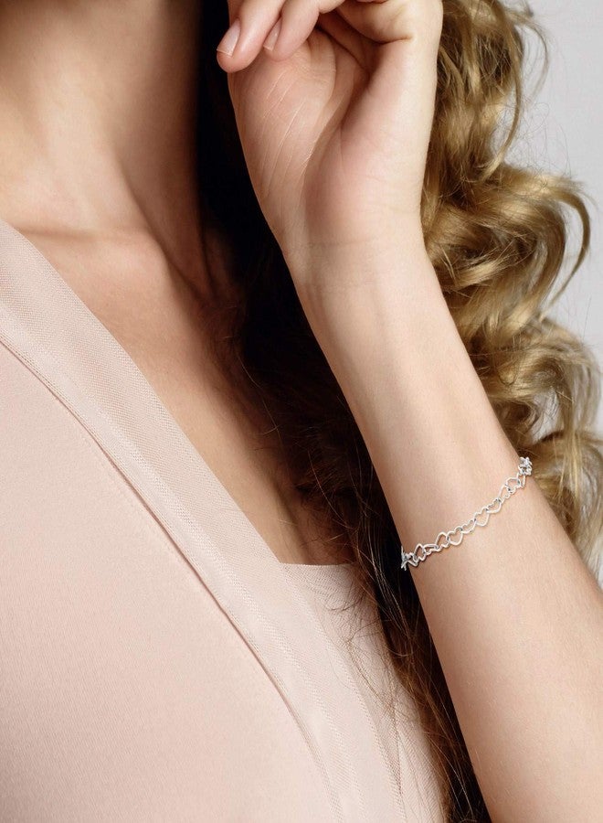 Miabella 925 Sterling Silver Italian 5mm Heart Link Chain Bracelet for Women, Made in Italy, 8 inches, Sterling Silver - Image 3