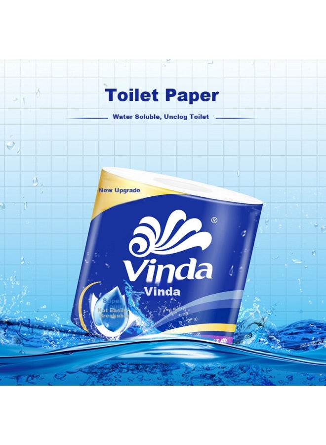 Vinda Core Roll Toilet Paper, Blue Classic, 4-ply, 130g*30 Rolls, Thick And Durable, Bathroom Tissue, Toilet Paper Roll - Image 2