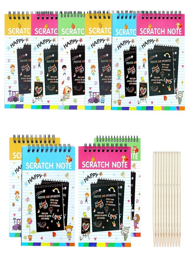 GLUN® Scratch Notepad for Kids, Random Nature Theme Pack of 10 with Magical Rainbow Color Sheets - Image 1
