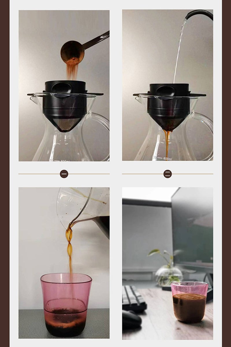 Portable Mini Office Coffee reusable Strainer Paperless Stainless Steel Foldable Easy Clean Funnel Coffee Filter  - Image 5