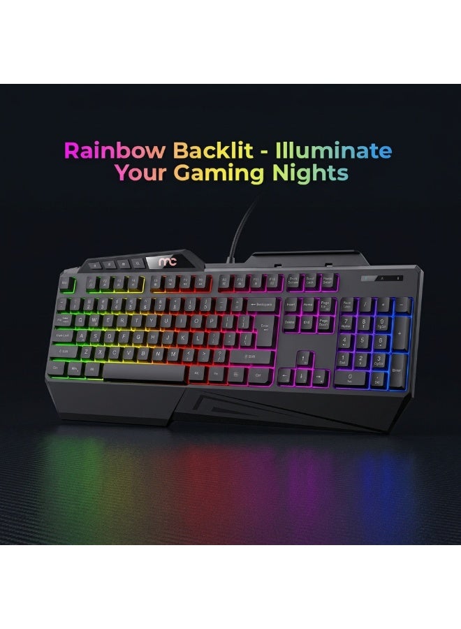 ماي كاندي لوحة مفاتيح الألعاب MYCANDY GK-E100 | إضاءة خلفية RGB | ملمس ميكانيكي | تقنية Anti-Ghosting | لون أسود - Image 2
