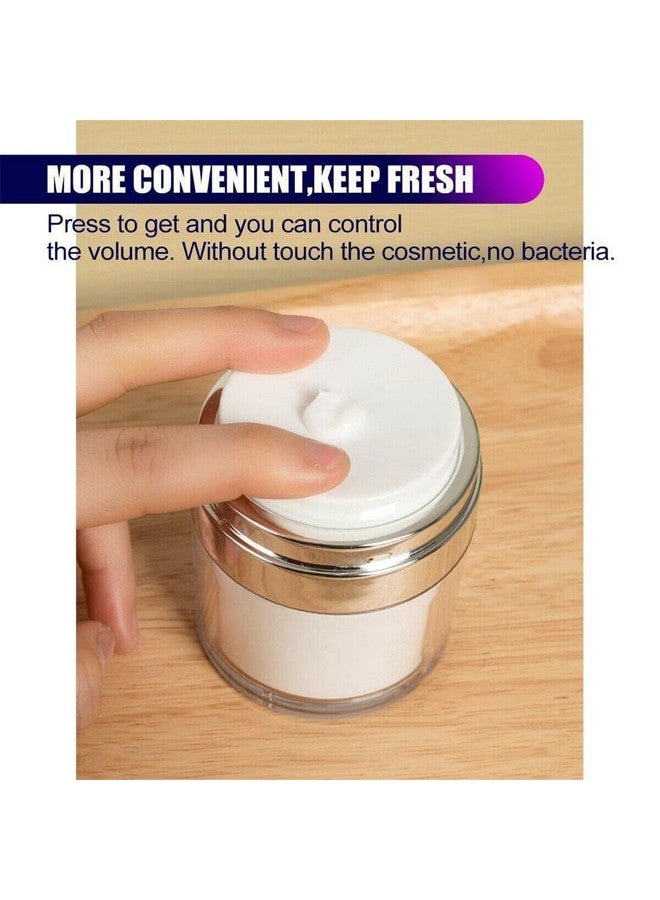 NIL JO Airless Pump Cosmetic Containers Vacuum Press Cream Jars Refillable Face Lotion Box for Lip Balms Eyeshadow Moisturizer Travel Makeup Skin (30ml Jars) - Image 2