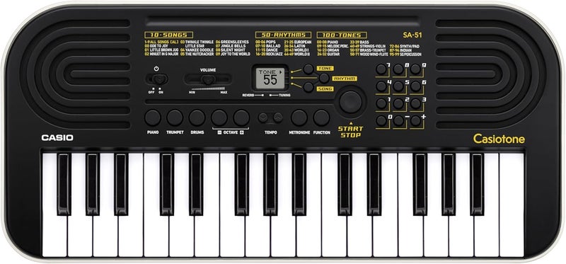 CASIO tone SA-51 MINI KEYBOARD 32 KEYS,100 tones,50 rhythms,10 built-in songs,32 polyphony.(Without power adaptor included) - Image 1